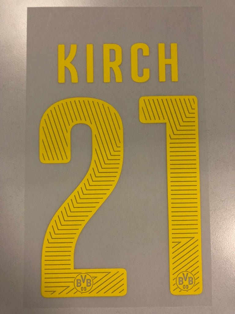 Original BVB Borussia Dortmund Trikot - Flock 20cm - KIRCH 21 - sportiger.de