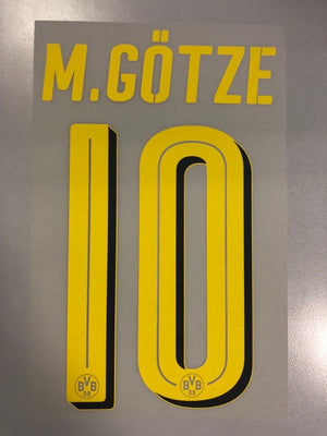 Original BVB Borussia Dortmund Trikot - Flock 20cm - M. GÖTZE 10 - sportiger.de
