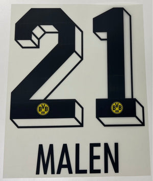 Original BVB Borussia Dortmund Trikot - Flock 20cm - MALEN 21 - sportiger.de