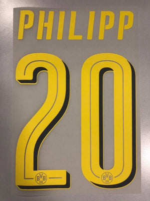 Original BVB Borussia Dortmund Trikot - Flock 20cm - PHILIPP 20 - sportiger.de