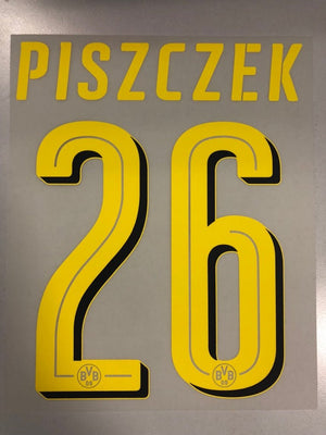 Original BVB Borussia Dortmund Trikot - Flock 20cm - PISZCZEK 26 - sportiger.de