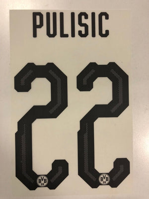 Original BVB Borussia Dortmund Trikot - Flock 20cm - PULISIC 22 - sportiger.de