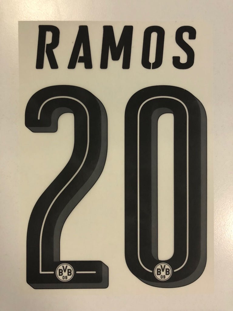 Original BVB Borussia Dortmund Trikot - Flock 20cm - RAMOS 20 - sportiger.de