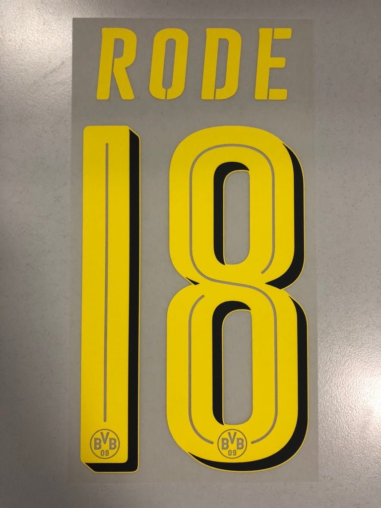Original BVB Borussia Dortmund Trikot - Flock 20cm - RODE 18 - sportiger.de