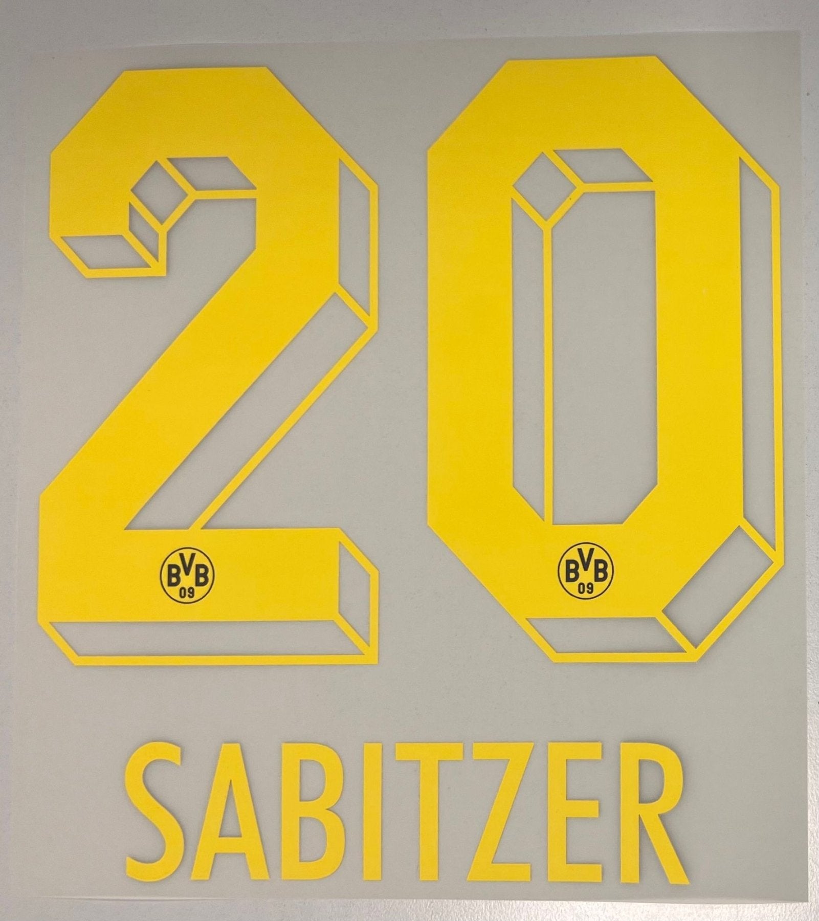 Original BVB Borussia Dortmund Trikot - Flock 20cm - SABITZER 20 - sportiger.de