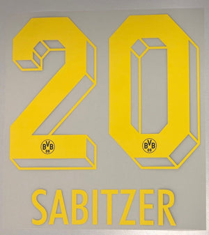 Original BVB Borussia Dortmund Trikot - Flock 20cm - SABITZER 20 - sportiger.de