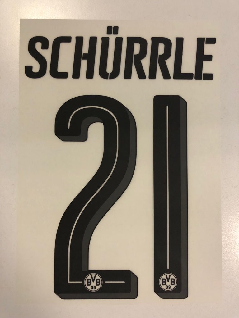 Original BVB Borussia Dortmund Trikot - Flock 20cm - SCHÜRRLE 21 - sportiger.de