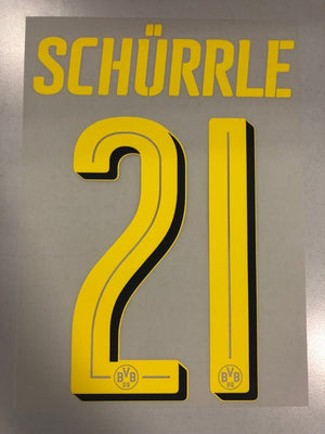 Original BVB Borussia Dortmund Trikot - Flock 20cm - SCHÜRRLE 21 - sportiger.de