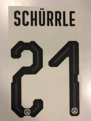 Original BVB Borussia Dortmund Trikot - Flock 20cm - SCHÜRRLE 21 - sportiger.de