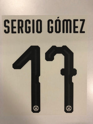Original BVB Borussia Dortmund Trikot - Flock 20cm - SERGIO GÓMEZ 17 - sportiger.de