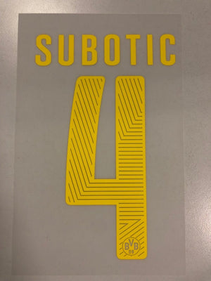 Original BVB Borussia Dortmund Trikot - Flock 20cm - SUBOTIC 4 - sportiger.de