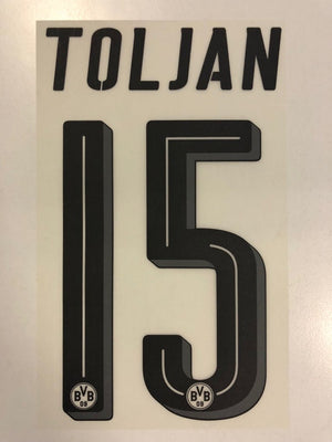 Original BVB Borussia Dortmund Trikot - Flock 20cm - TOLJAN 15 - sportiger.de