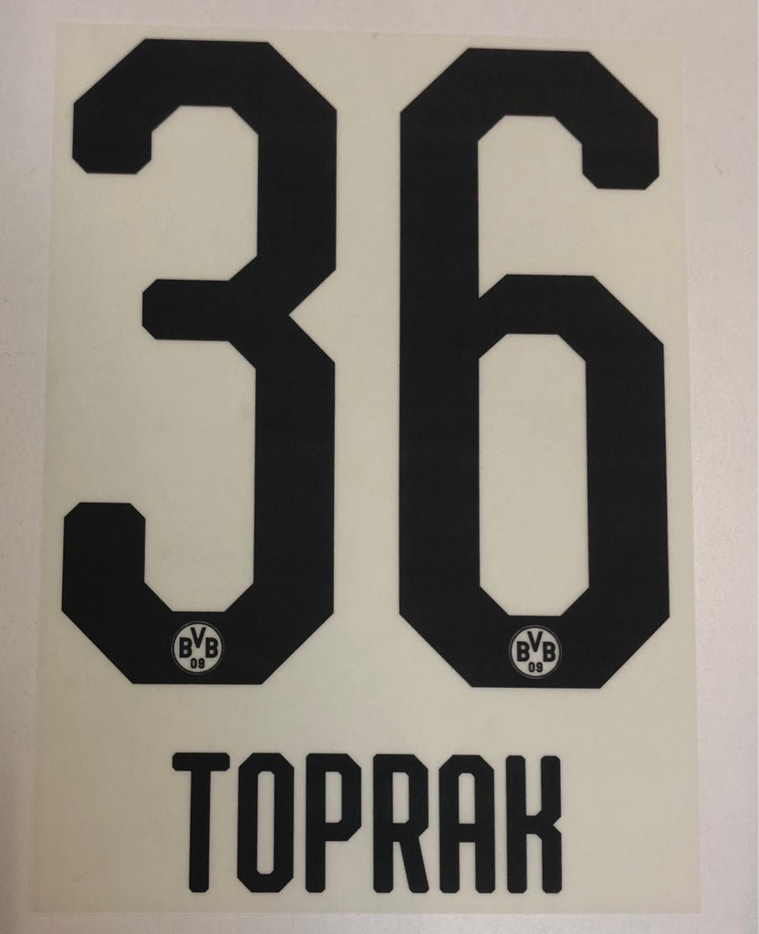 Original BVB Borussia Dortmund Trikot - Flock 20cm - TOPRAK 36 - sportiger.de