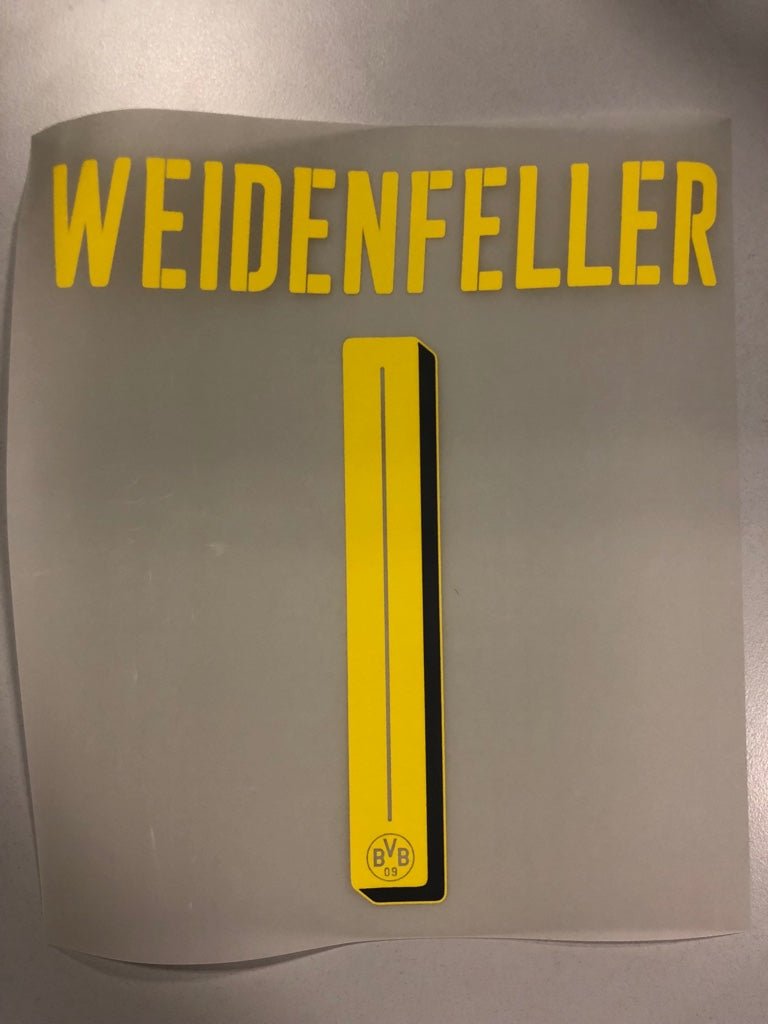 Original BVB Borussia Dortmund Trikot - Flock 20cm - WEIDENFELLER 1 - sportiger.de