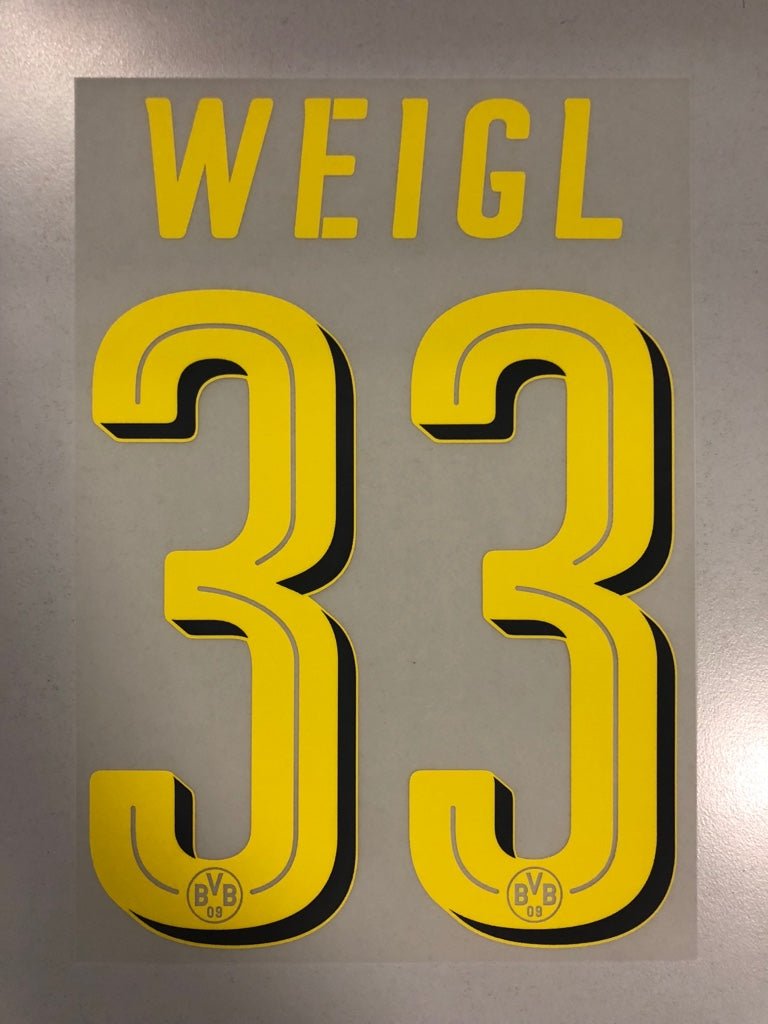 Original BVB Borussia Dortmund Trikot - Flock 20cm - WEIGL 33 - sportiger.de