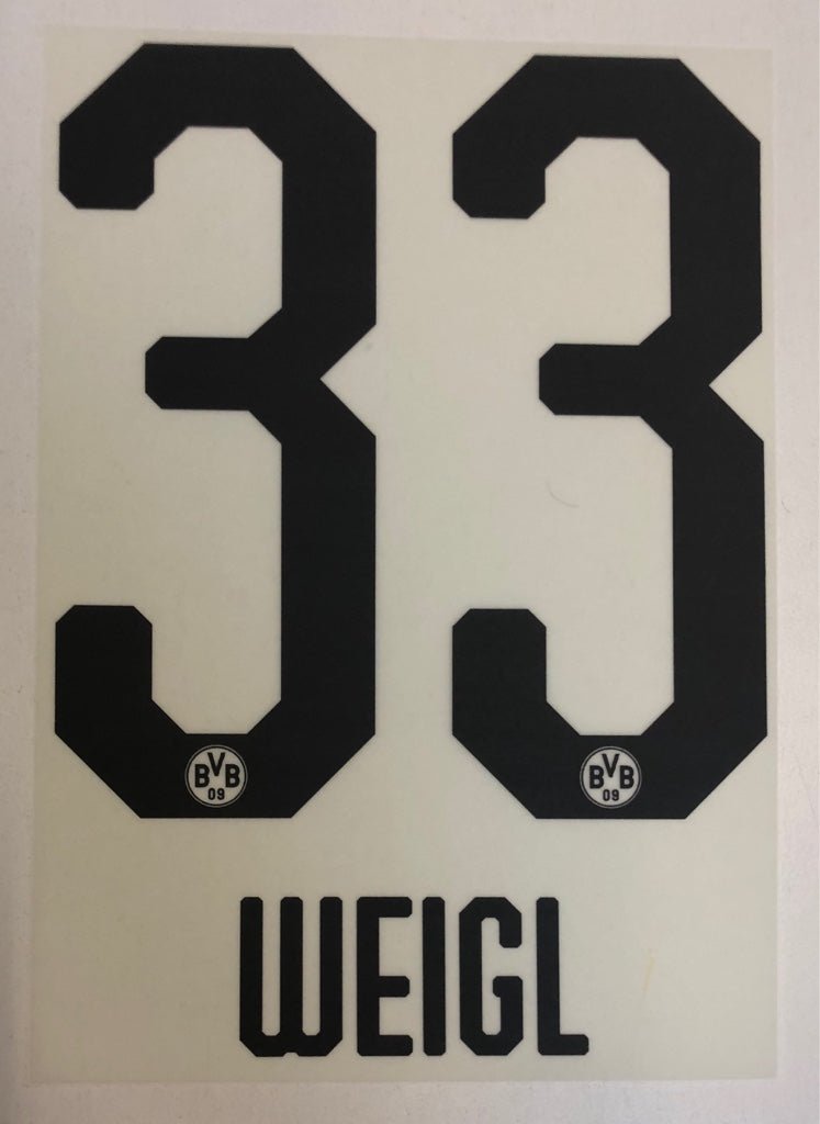 Original BVB Borussia Dortmund Trikot - Flock 20cm - WEIGL 33 - sportiger.de