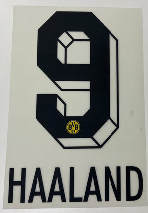 Original BVB Borussia Dortmund Trikot - Flock 26cm - HAALAND 9 - sportiger.de