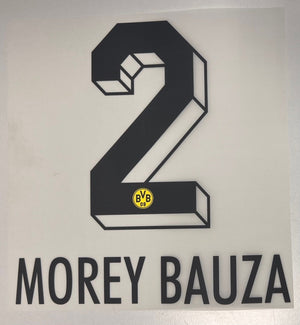 Original BVB Borussia Dortmund Trikot - Flock 26cm - MOREY BAUZA 2 - sportiger.de