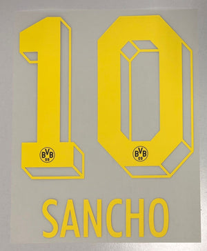 Original BVB Borussia Dortmund Trikot - Flock 26cm - SANCHO 10 - sportiger.de