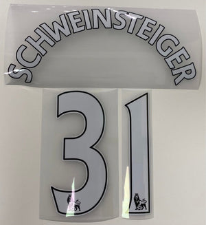 Original Premier League Trikot - Flock 16cm - SCHWEINSTEIGER 31 - sportiger.de