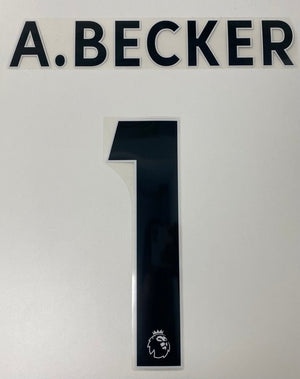 Original Premier League Trikot - Flock 23cm - A. BECKER 1 - sportiger.de