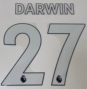 Original Premier League Trikot - Flock 23cm - DARWIN 27 - sportiger.de