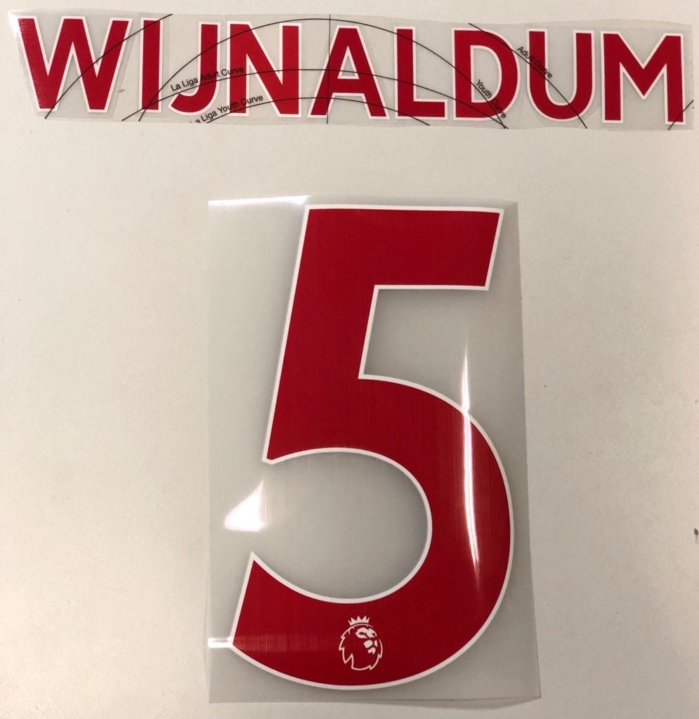 Original Premier League Trikot - Flock 23cm - WIJNALDUM 5 - sportiger.de