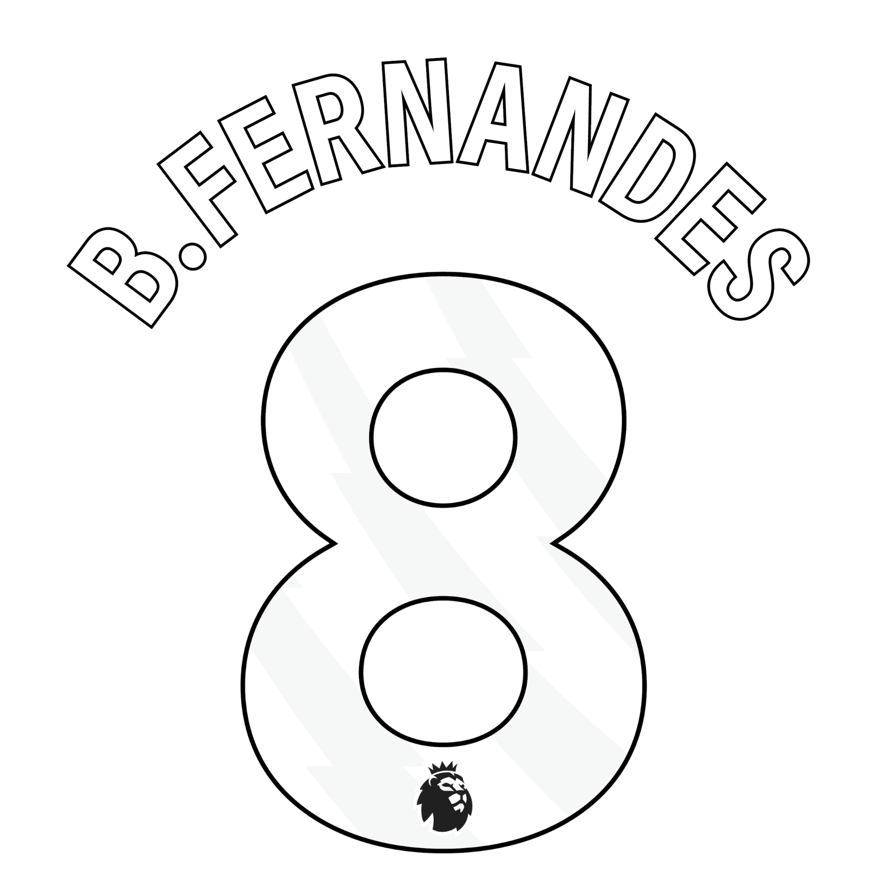 Original Premier League Trikot - Flock 25cm - B. FERNANDES 8 - sportiger.de