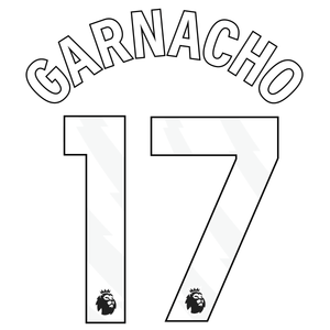 Original Premier League Trikot - Flock 25cm - GARNACHO 17 - sportiger.de