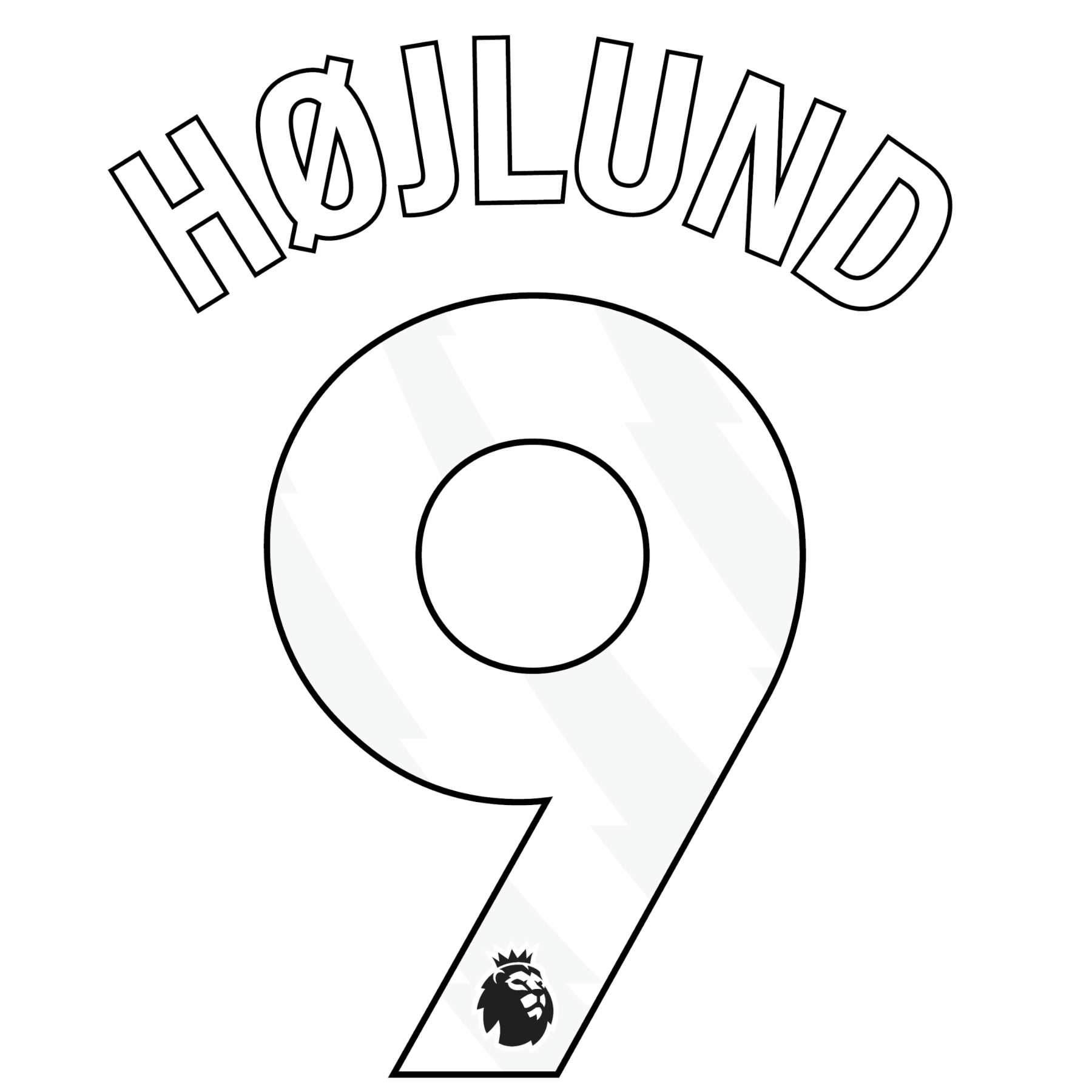 Original Premier League Trikot - Flock 25cm - HÖJLUND 9 - sportiger.de