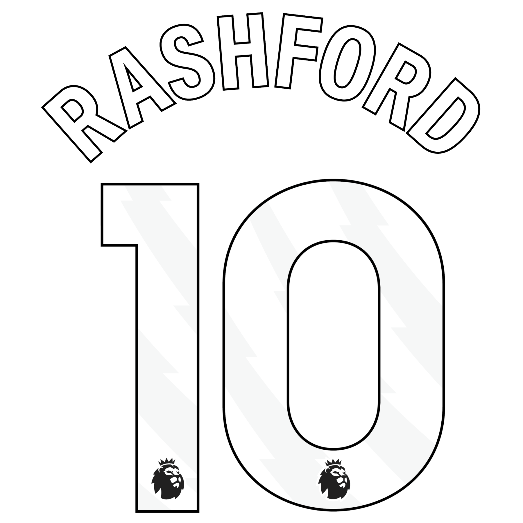 Original Premier League Trikot - Flock 25cm - RASHFORD 10 - sportiger.de