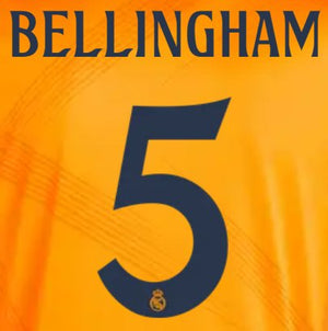 Original Real Madrid Away Trikot - Flock 26cm - BELLINGHAM 5 - sportiger.de