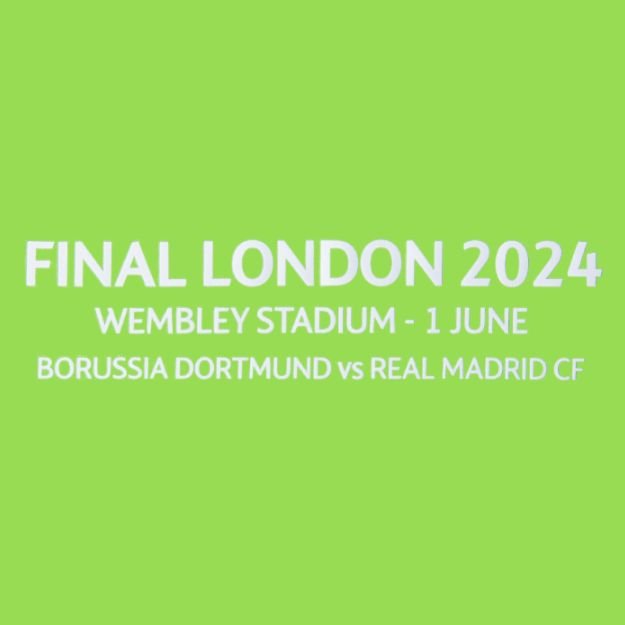 Original REAL MADRID Torwart Trikot FINAL LONDON 2024 Matchdetail / Spielpaarung Wembley Stadium - 1 June Borussia Dortmund vs. Real Madrid CF (Kopie) - sportiger.de