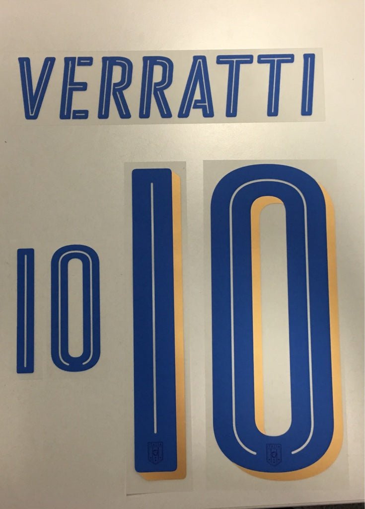 Original Trikot - Flock Italien 20cm - VERRATTI 10 - sportiger.de