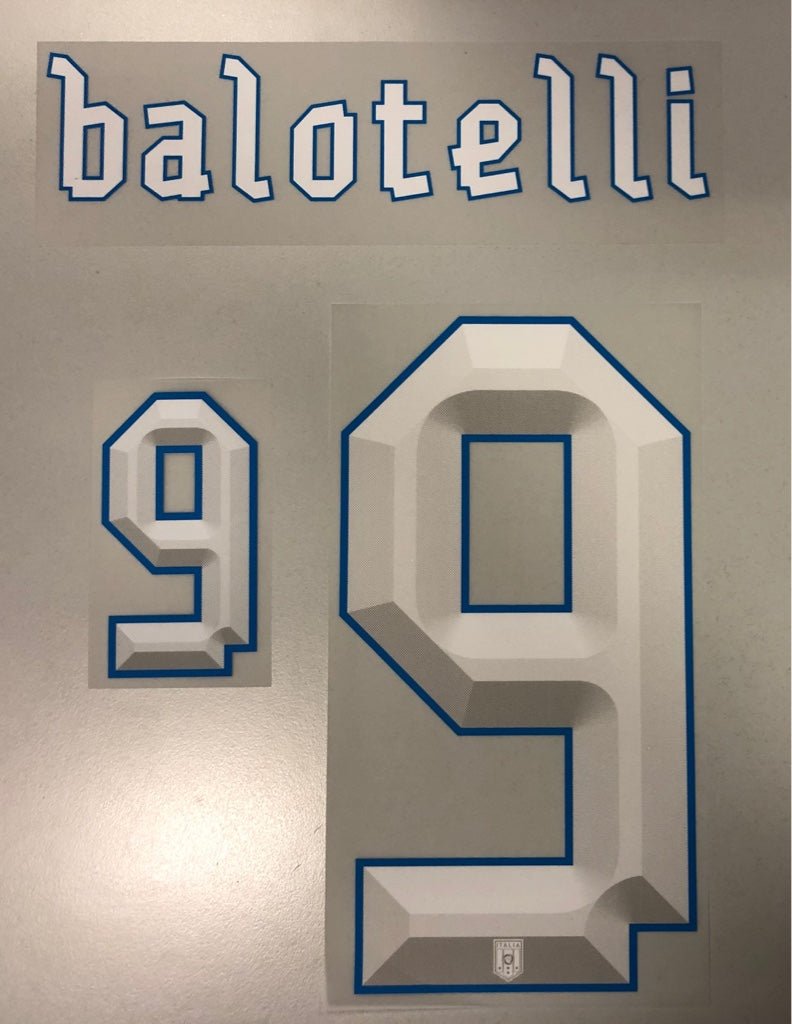 Original Trikot - Flock Italien 25cm - BALOTELLI 9 - sportiger.de