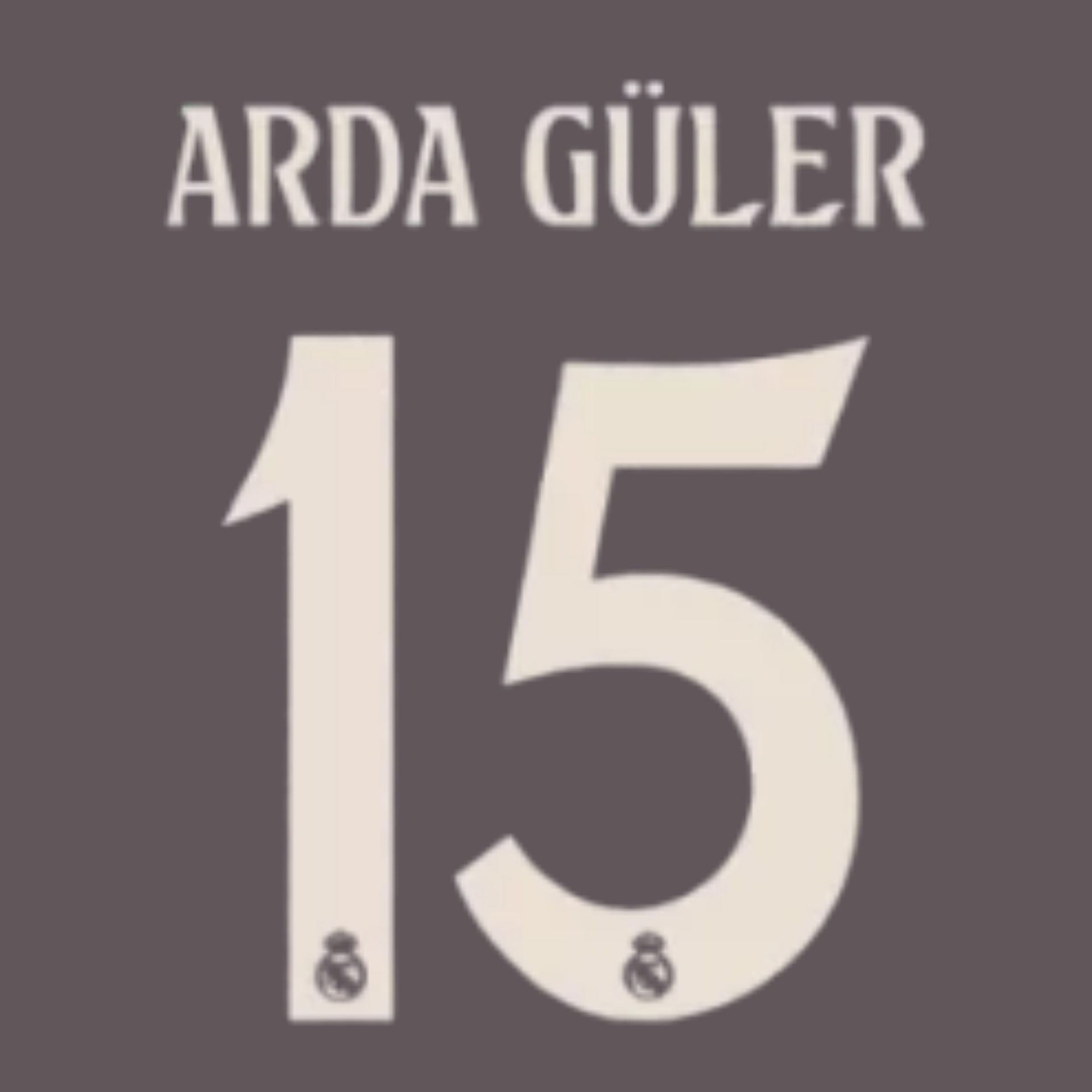 Original 24 / 25 REAL MADRID 3rd Trikot-Flock 26cm - ARDA GÜLER 15