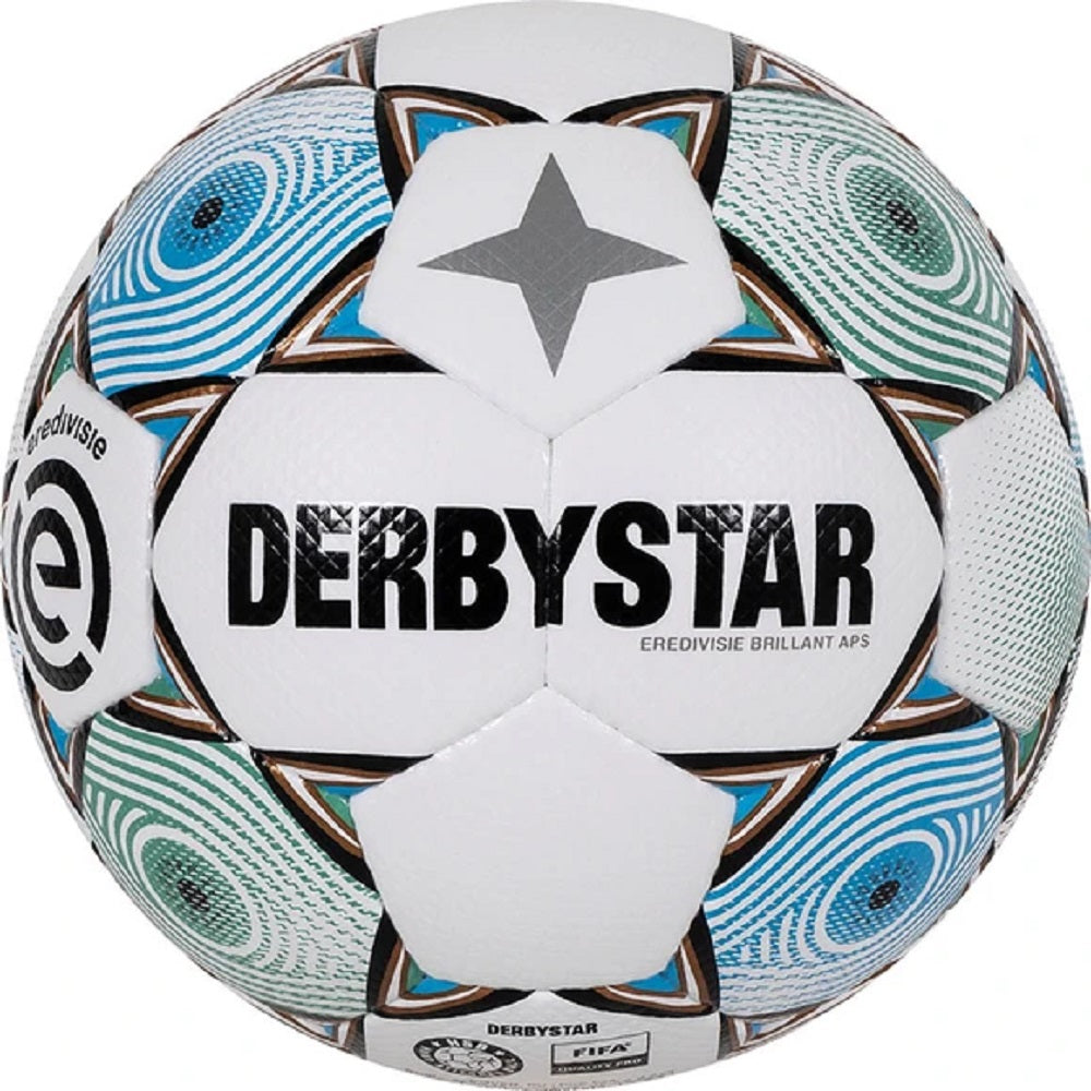 derbystar EREDIVISIE BRILLANT APS V23 Spielball Gr. 5 weiß-blau-grün