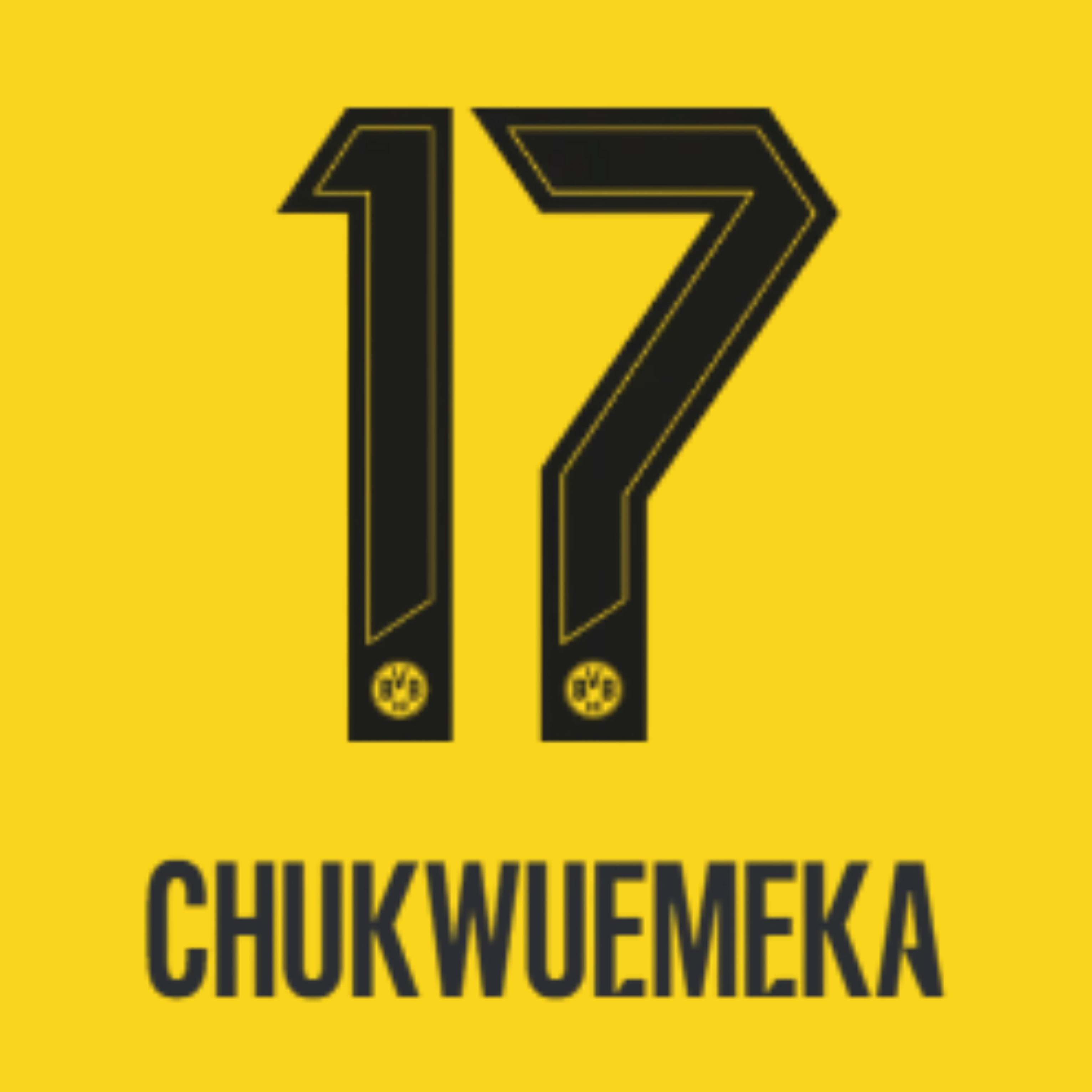 Original 24 / 26 BVB BORUSSIA DORTMUND Trikot-Flock - CHUKWUEMEKA 17