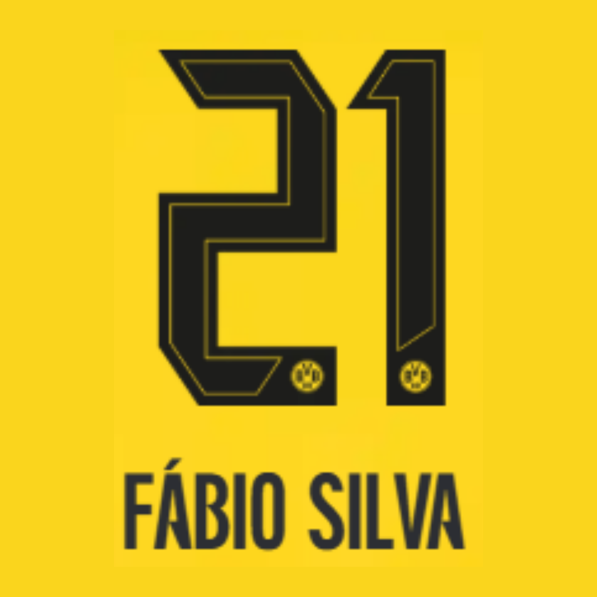Original 25 / 26 BVB BORUSSIA DORTMUND Trikot-Flock - FÁBIO SILVA 21