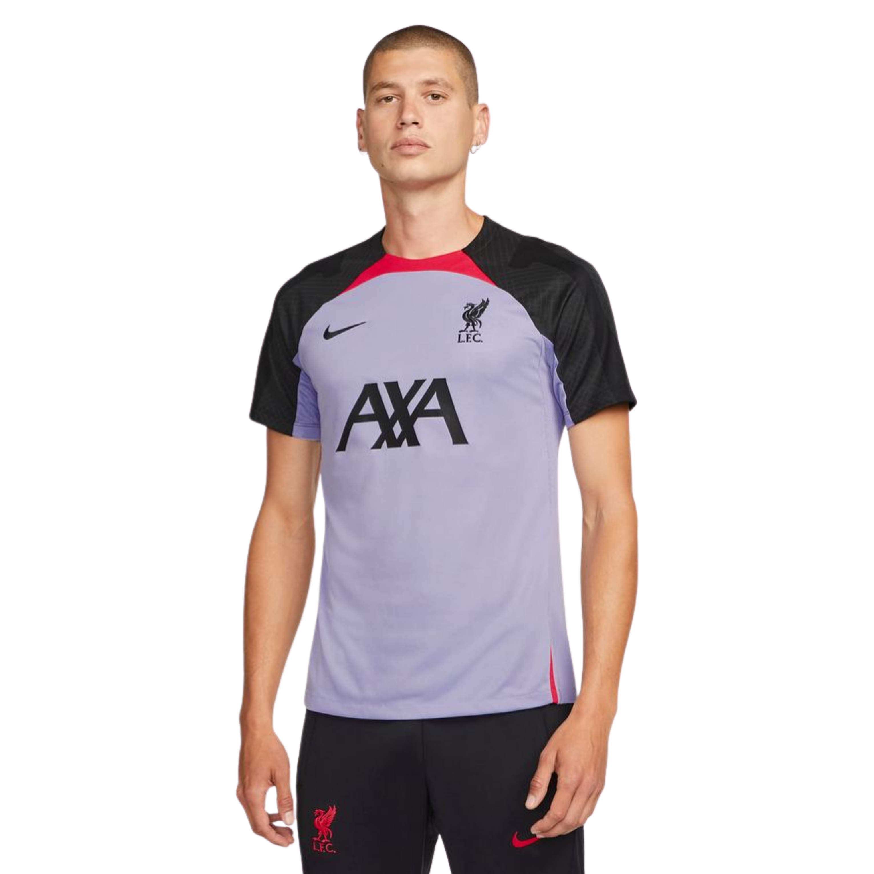 Camiseta de manga corta del FC LIVERPOOL Strike para hombre, color morado