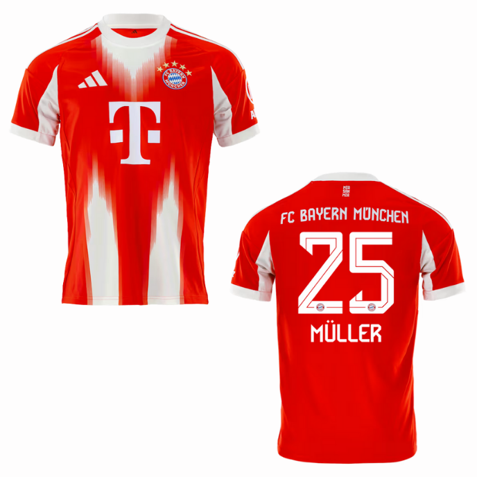 FCB FC BAYERN MÜNCHEN Trikot Home Herren 25 / 26 - MÜLLER 25