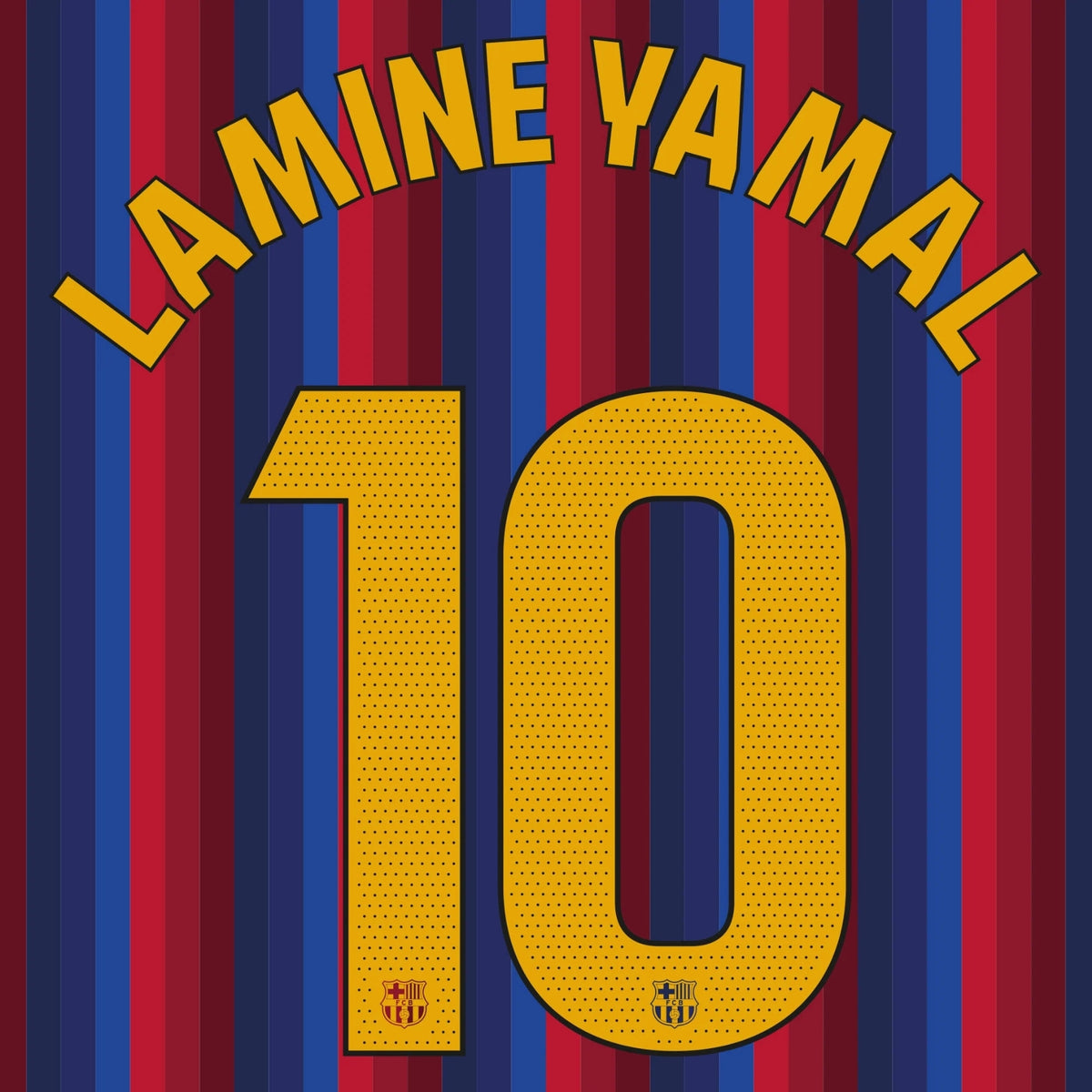 Maglia originale - Flock FC BARCELONA Home 26 / 27 - #10 LAMINE YAMAL (stile La Liga)