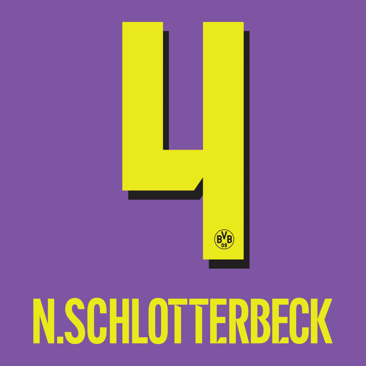 Camiseta original - Flock BVB BORUSSIA DORTMUND 3rd 26 / 27 - #4 N. SCHLOTTERBECK