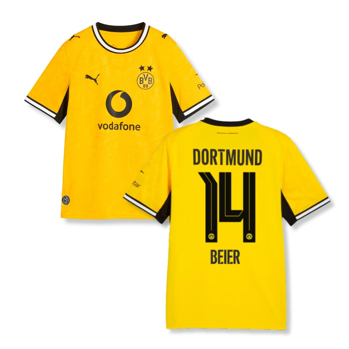 BVB BORUSSIA DORTMUND Authentic Home Jersey Men 26 / 27 - BEIER 14
