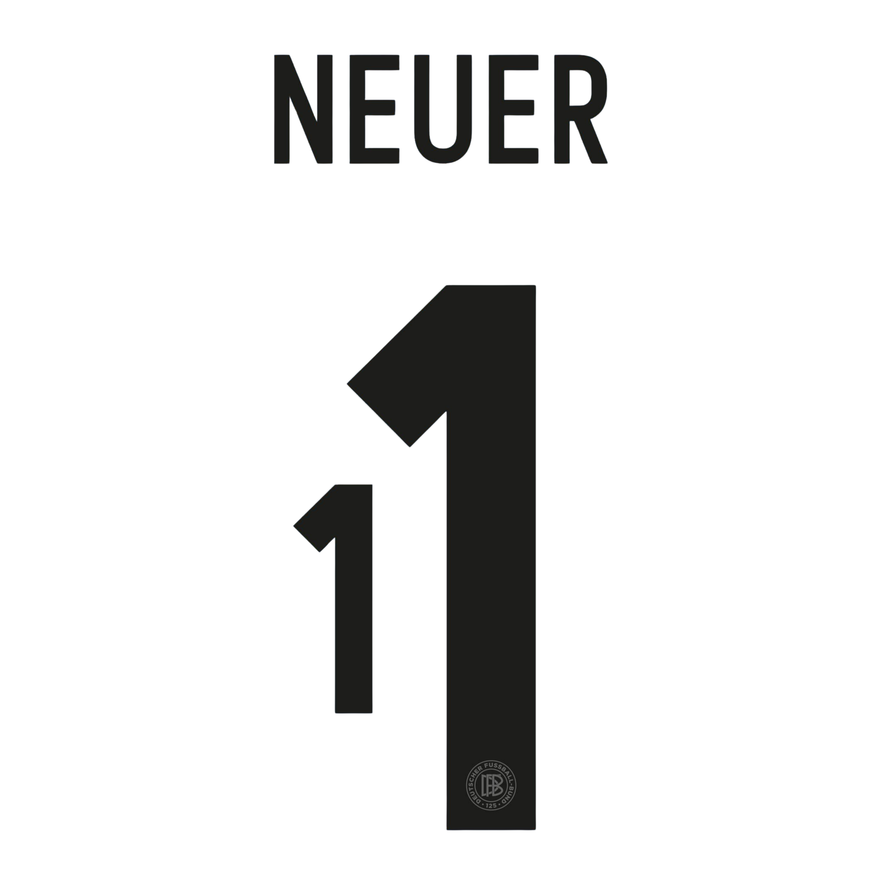Original 2025 DFB DEUTSCHLAND 125 Jahre Torwart Trikot-Flock - NEUER 1 (Legend)