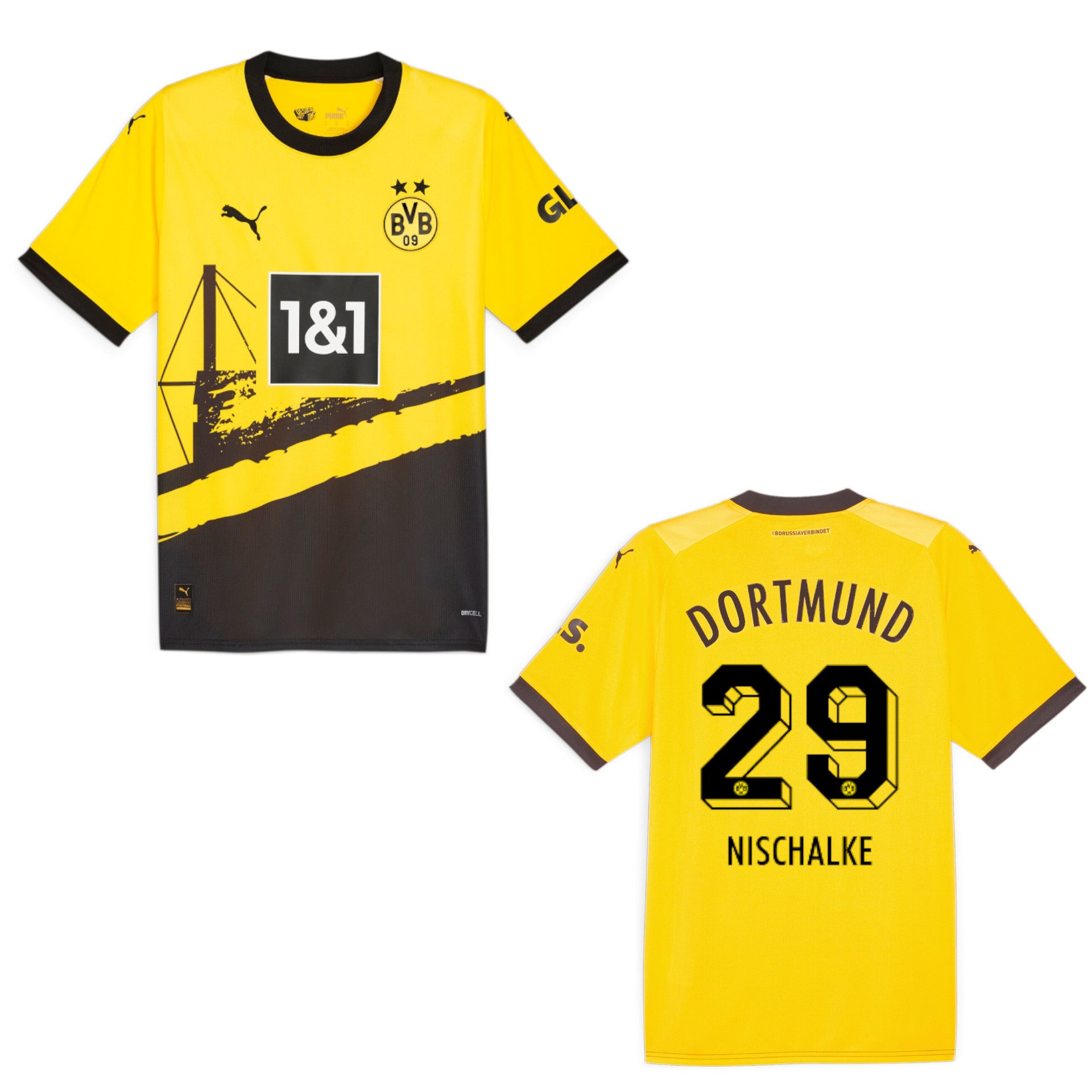 puma BVB BORUSSIA DORTMUND Trikot Home Herren 23 / 24 - NISCHALKE 29