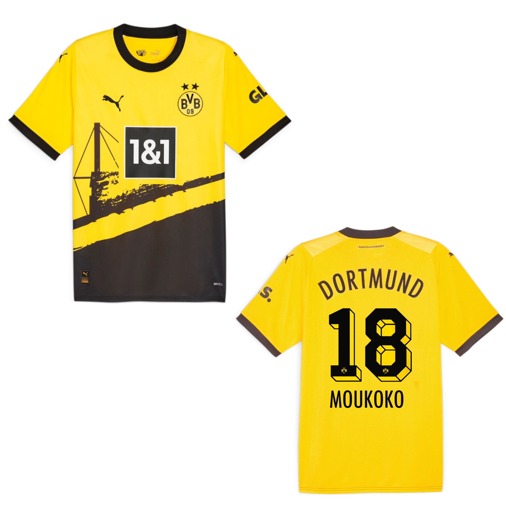 puma BVB BORUSSIA DORTMUND Trikot Home Herren 23 / 24 - MOUKOKO 18