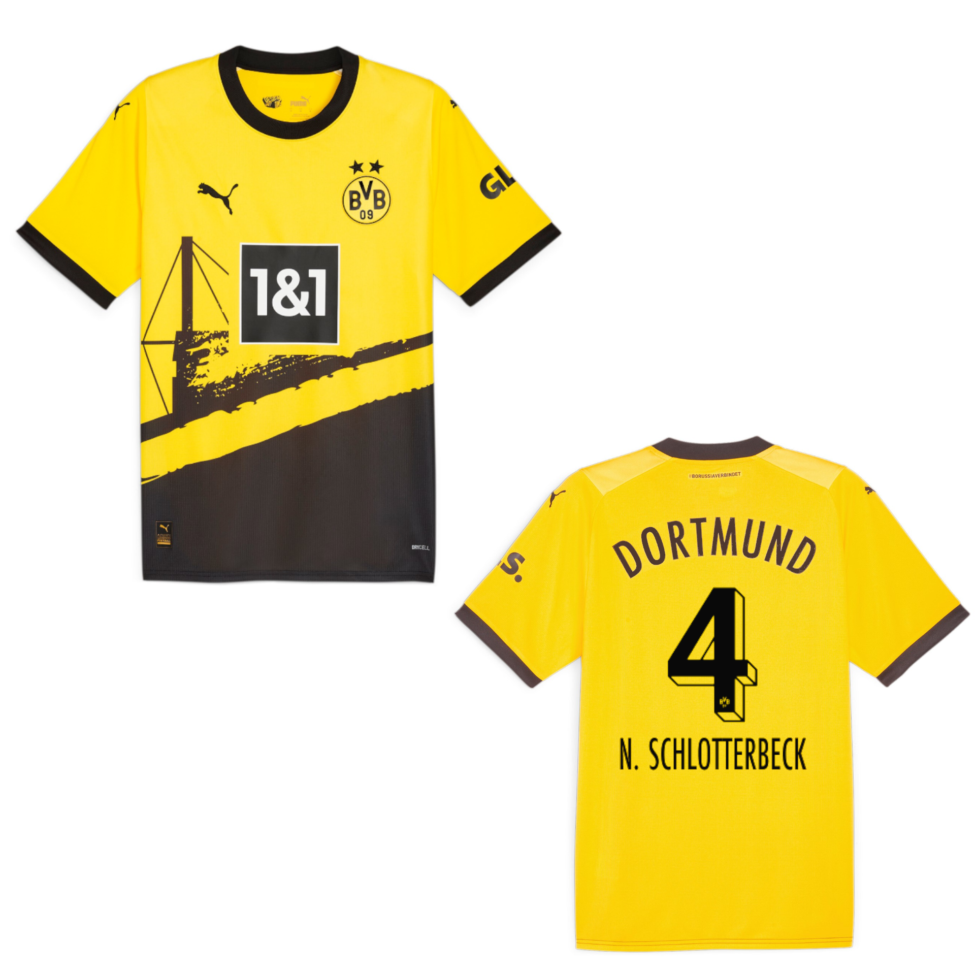 puma BVB BORUSSIA DORTMUND Trikot Home Authentic Herren 23 / 24 - N. Schlotterbeck 4