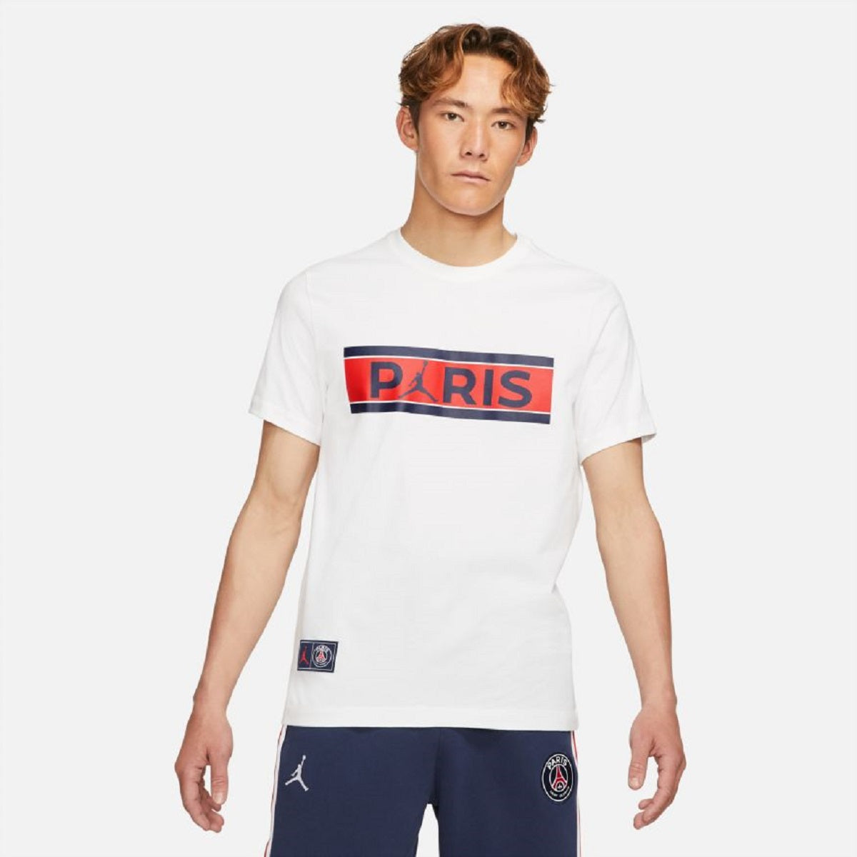 PSG PARIS SAINT-GERMAIN Wordmark T-Shirt Herren weiß