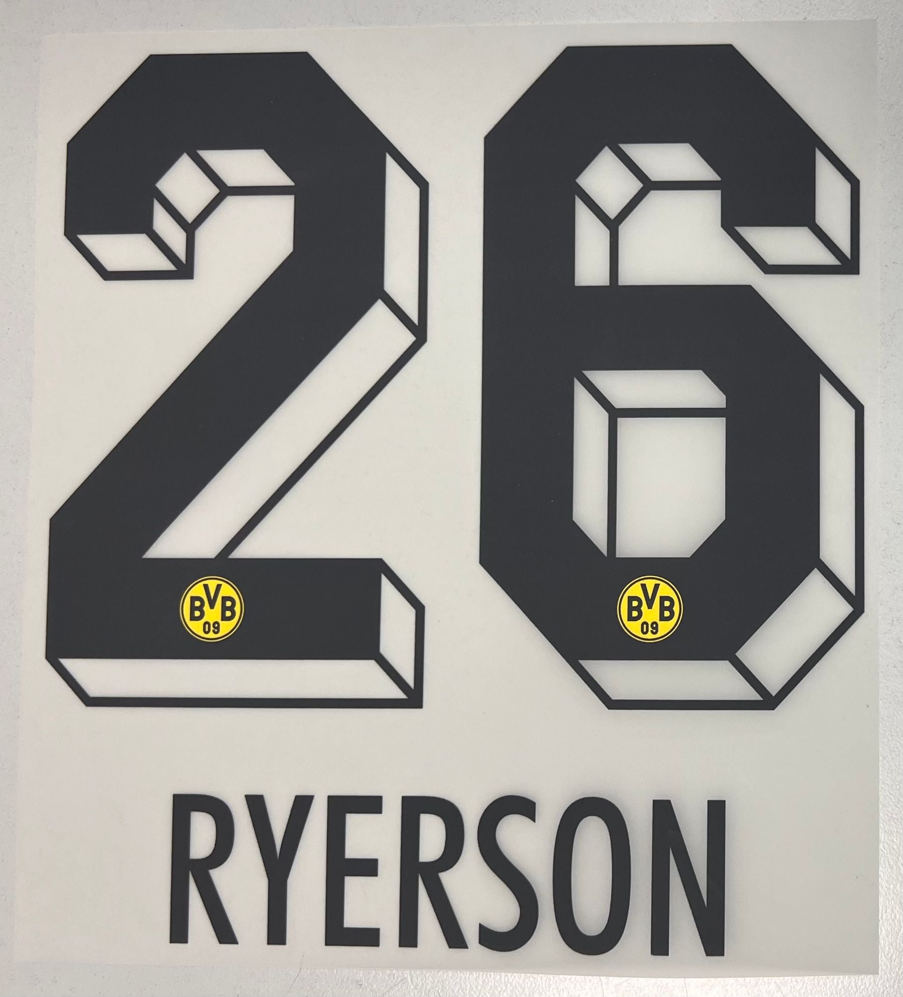 Original BVB Borussia Dortmund Trikot-Flock 20cm - RYERSON 26